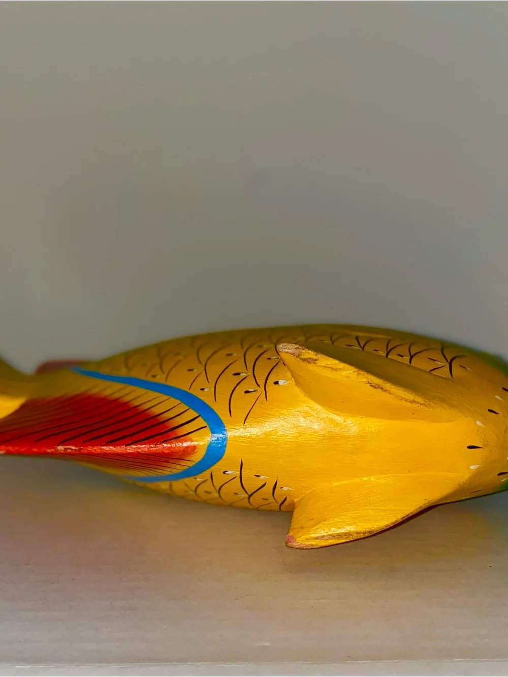 Original Handmade Hand Painted.Wood. Fish Figurines.Multicolor.Set of 2.